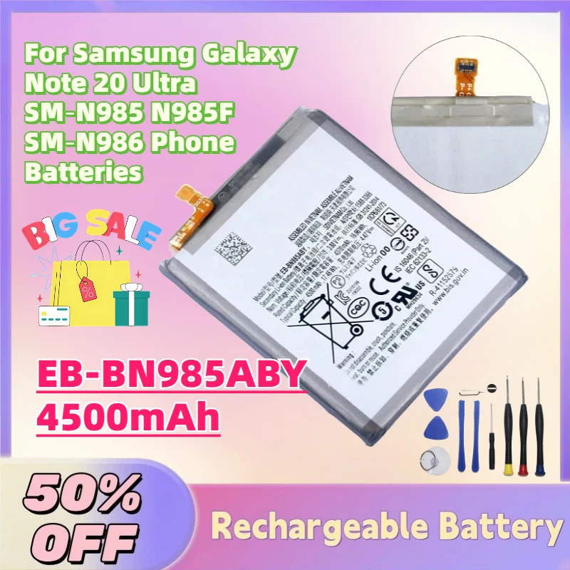 Fast Shipping New EB-BN985ABY 4500mAh Replacement Battery for Samsung Galaxy Note 20 Ultra SM‑N985 N985F SM‑N986 Phone Batteries
Fast Shipping New EB-BN985ABY 4500mAh Replacement Battery for Samsung Galaxy Note 20 Ultra SM‑N985 N985F SM‑N986 Phone Batteries