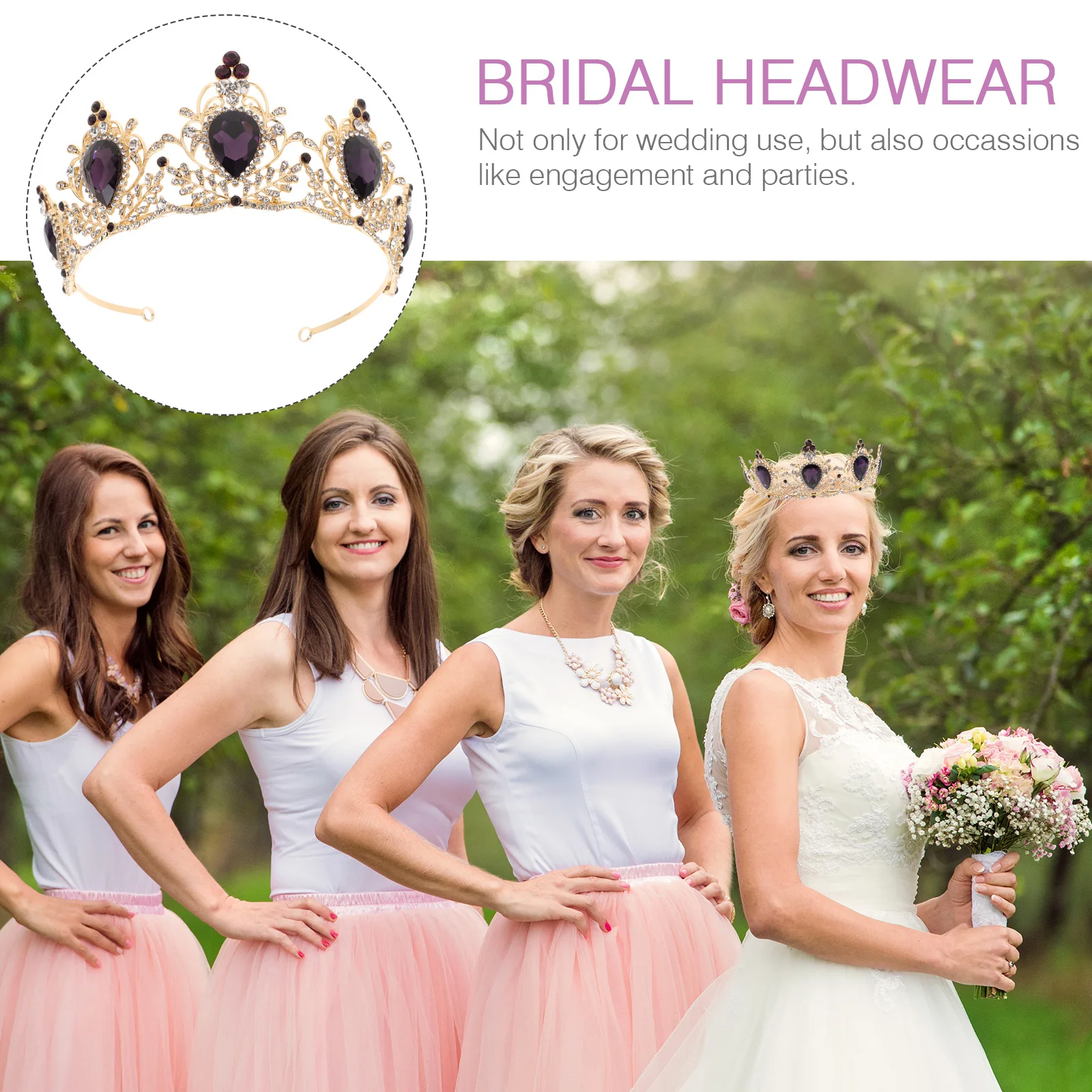 Rhinestone Crown Women Purple Wedding Hair Accessory Baroque Rhinestone Crown Bridal Tiara Renaissance Headgear
Rhinestone Crown Women Purple Wedding Hair Accessory Baroque Rhinestone Crown Bridal Tiara Renaissance Headgear