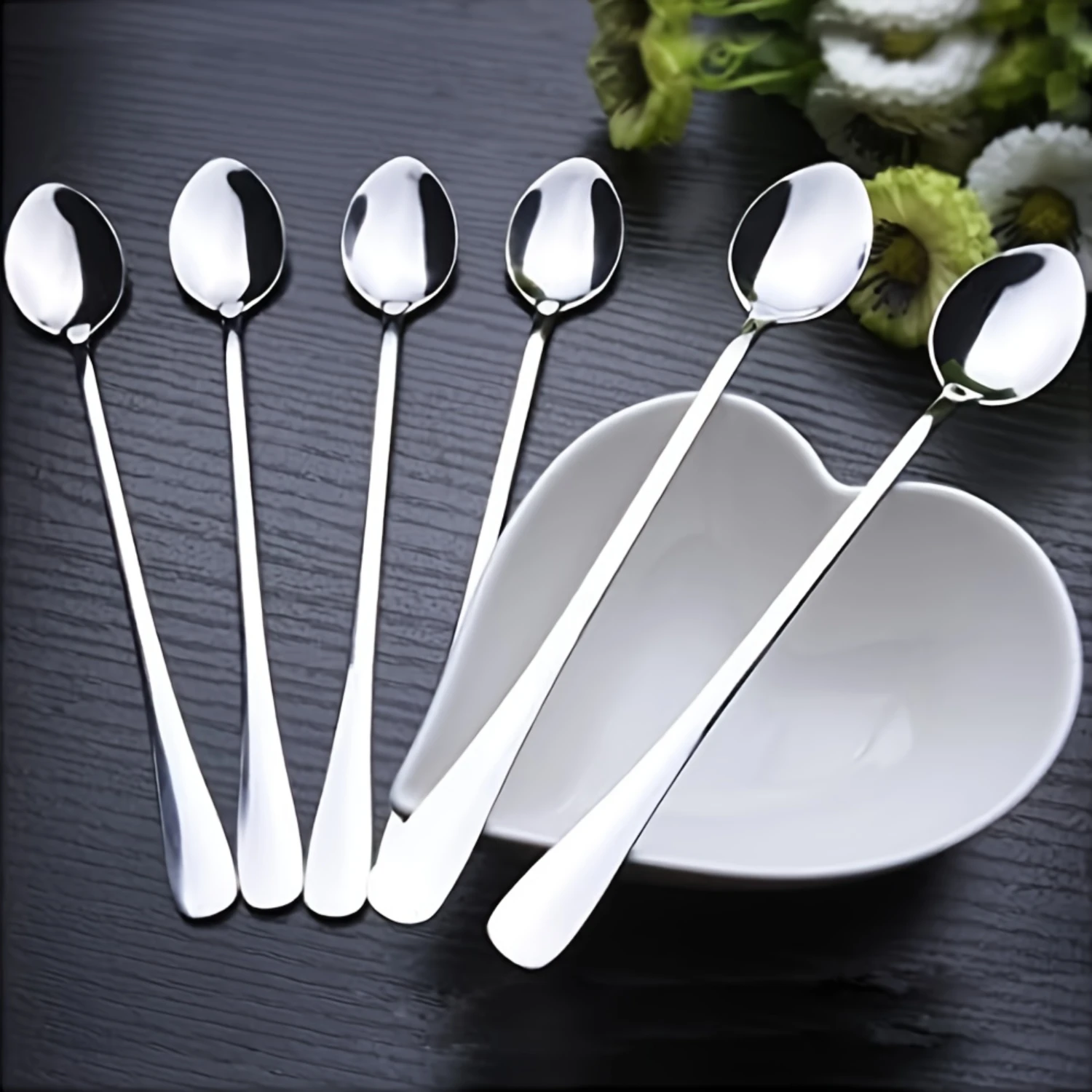 Stainless Steel Coffee, Ice Cream, Dessert Spoons with Long Handles - Perfect for Iced Drinks, Desserts, and More - Dishwasher S
Stainless Steel Coffee, Ice Cream, Dessert Spoons with Long Handles - Perfect for Iced Drinks, Desserts, and More - Dishwasher S