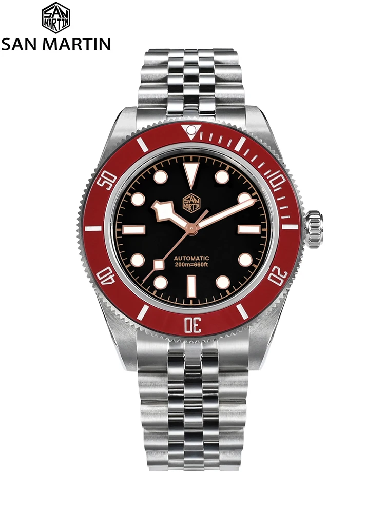 San Martin 40 мм BB Diver Watch Классические Ретро Часы для Мужчин NH35 Автоматический Механический Красный Керамический Безель BGW-9 20 АТМ Светящийся
San Martin 40 мм BB Diver Watch Классические Ретро Часы для Мужчин NH35 Автоматический Механический Красный Керамический Безель BGW-9 20 АТМ Светящийся