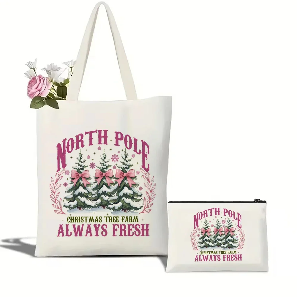 North Pole Christmas Tree Canvas Beach Tote Bag Large Capacity Shopping Bags Shoulder Handbag Eco Girl Handbags
North Pole Christmas Tree Canvas Beach Tote Bag Large Capacity Shopping Bags Shoulder Handbag Eco Girl Handbags