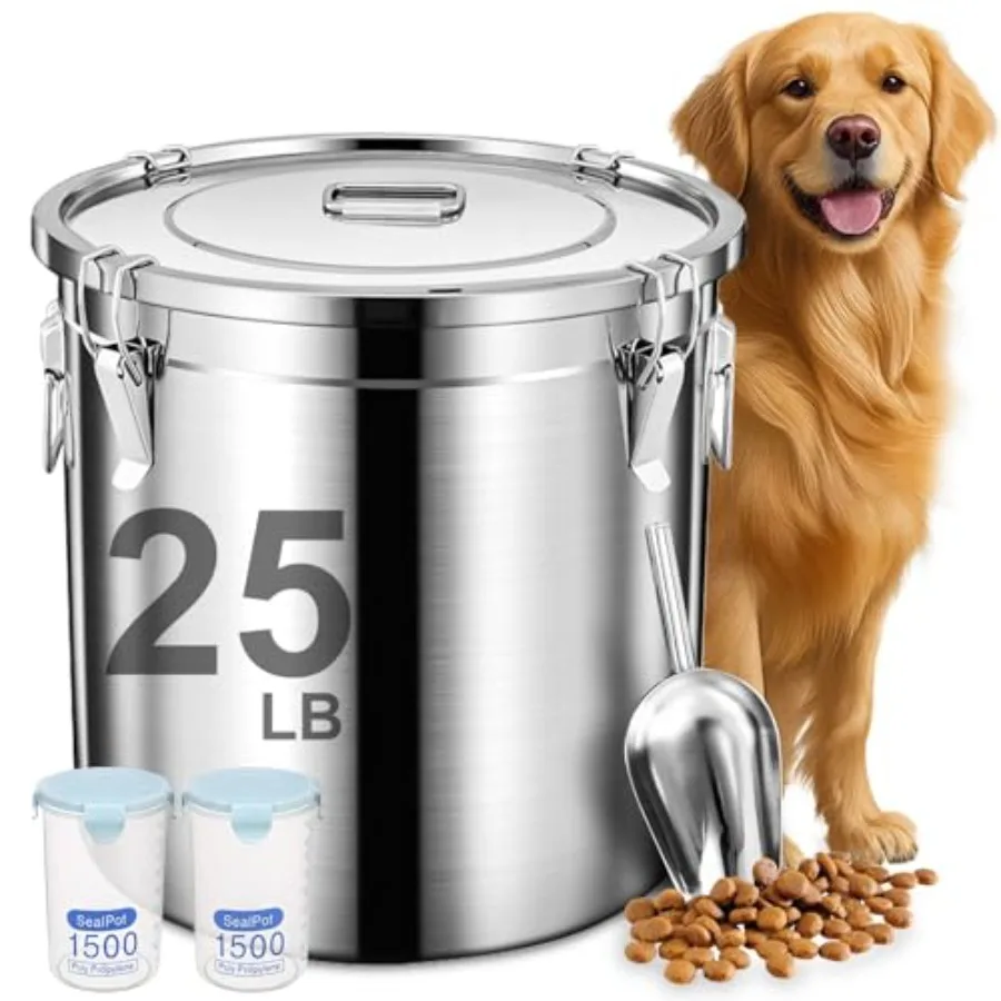 Dog Food Storage Containers Large Stainless Steel Pet Food Storage Containers/ 11.5 kg to Keep Fresh Metal Airtight Cat Food Co
Dog Food Storage Containers Large Stainless Steel Pet Food Storage Containers/ 11.5 kg to Keep Fresh Metal Airtight Cat Food Co