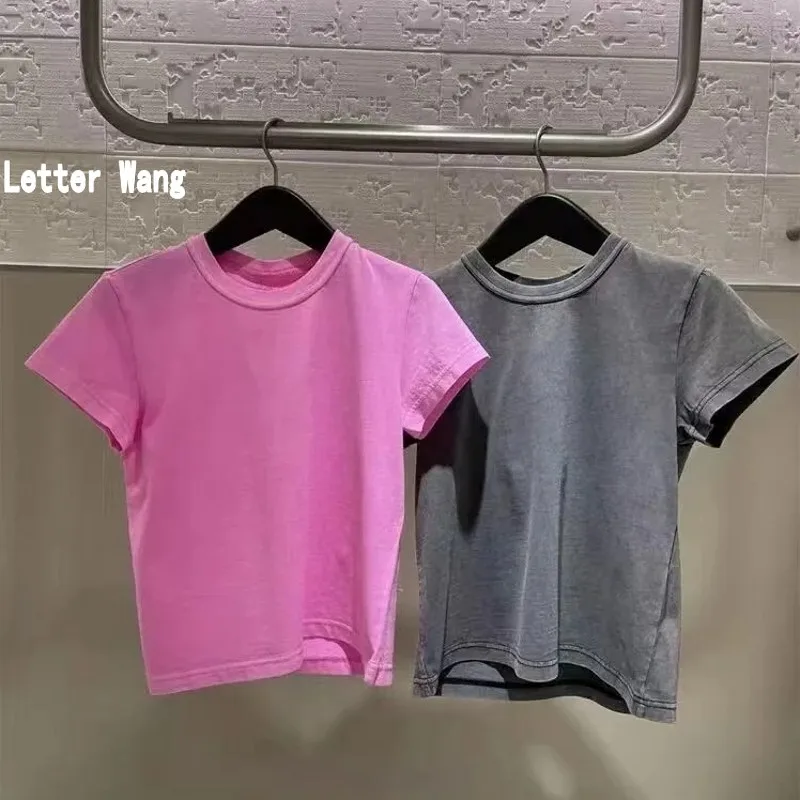 Letter Wang Retro Gray Casual All-match Pullover Tee O-neck Short Sleeve Tshirts Women Summer 2023 Loose Simple Ladies Tops
Letter Wang Retro Gray Casual All-match Pullover Tee O-neck Short Sleeve Tshirts Women Summer 2023 Loose Simple Ladies Tops