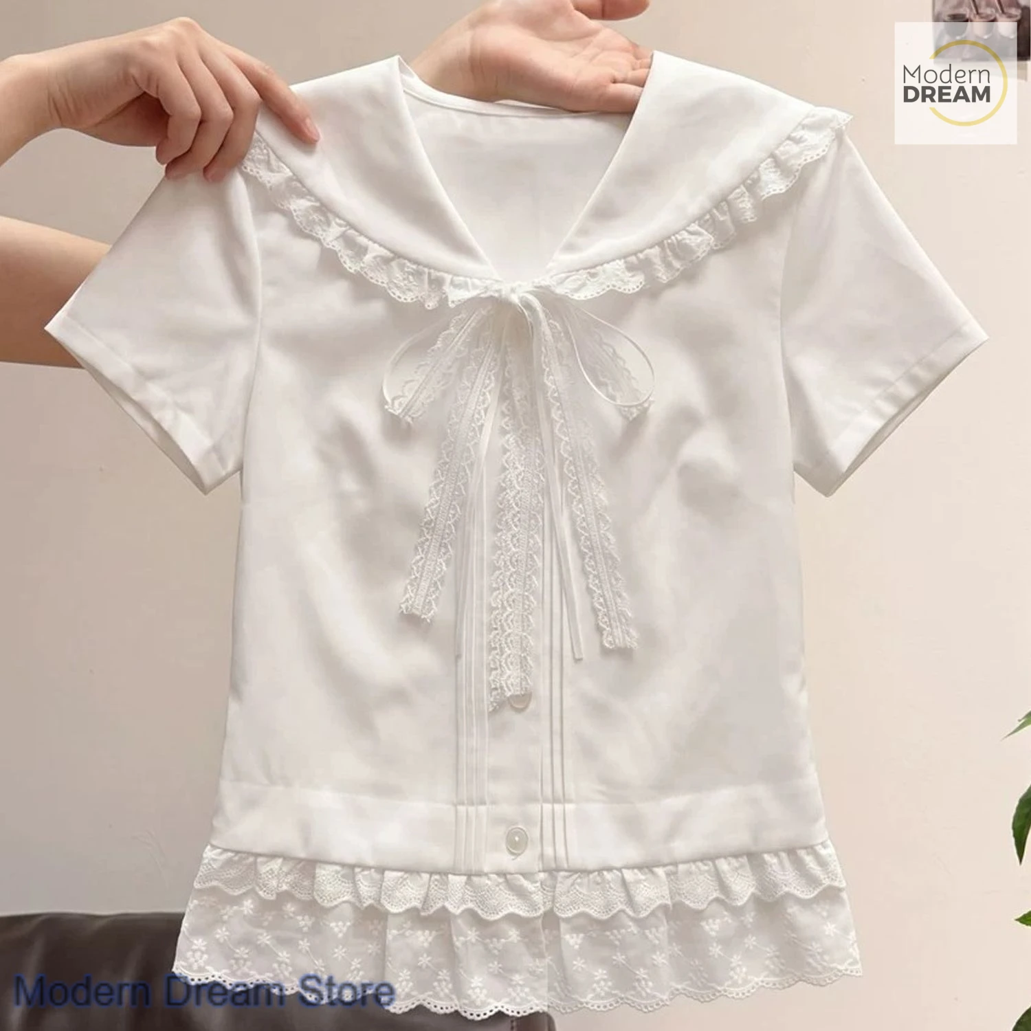 French sweet bow tie doll collar short sleeve shirt women's summer new fashion giant beautiful college style white casual shirt.
French sweet bow tie doll collar short sleeve shirt women's summer new fashion giant beautiful college style white casual shirt.