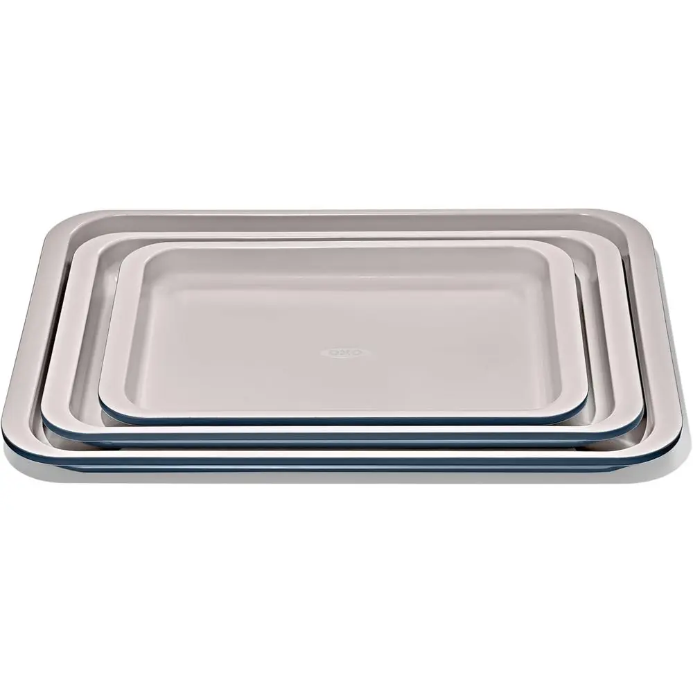 Non-Stick Pro Ceramic Coated Metal Bakeware 3-Piece Sheet Pan Set – Blue
Non-Stick Pro Ceramic Coated Metal Bakeware 3-Piece Sheet Pan Set – Blue