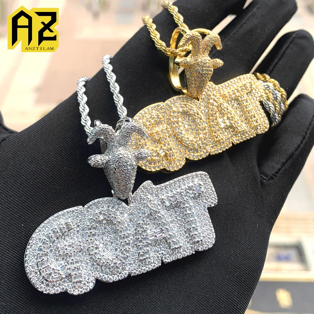 Anztilam GOAT Letters Iced Out Pendant Necklace with Rope Chain Necklaces for Women Men Brass Zircon Punk Hip Hop Jewelry 
Anztilam GOAT Letters Iced Out Pendant Necklace with Rope Chain Necklaces for Women Men Brass Zircon Punk Hip Hop Jewelry