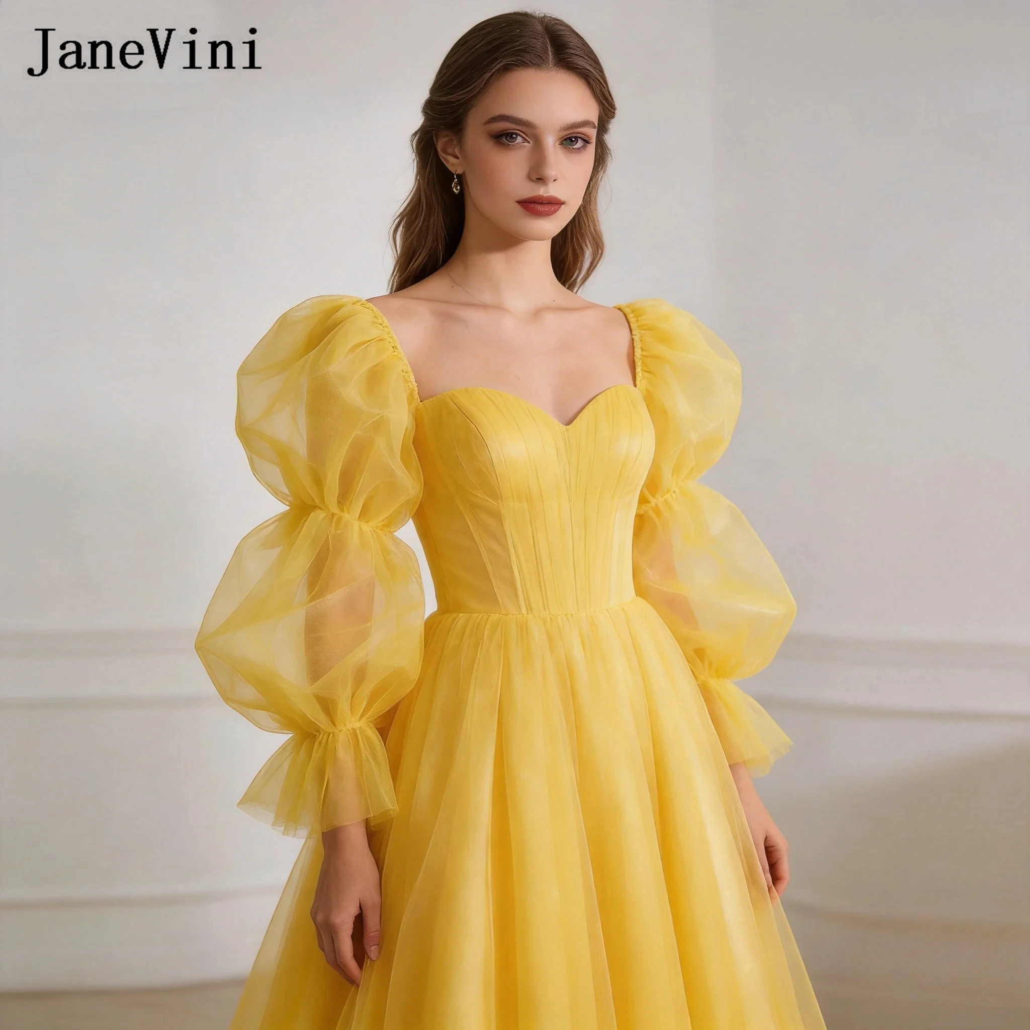 JaneVini Puff Yellow Tulle Detachable Long Sleeves Jacket Bridal Shawl Women Exaggerated Bolero Coat Matching Evening Dress Wrap
JaneVini Puff Yellow Tulle Detachable Long Sleeves Jacket Bridal Shawl Women Exaggerated Bolero Coat Matching Evening Dress Wrap