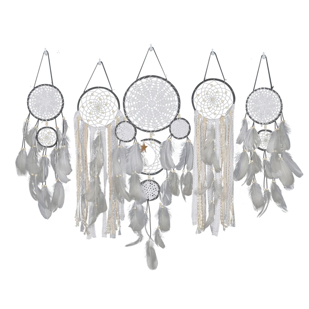 Wall Hanging Dream-catcher With Moon And Stars Feather 5pcs/set Bohemian Iron 25 × 37 × 4 Cm Multicolor Home Decoration
Wall Hanging Dream-catcher With Moon And Stars Feather 5pcs/set Bohemian Iron 25 × 37 × 4 Cm Multicolor Home Decoration