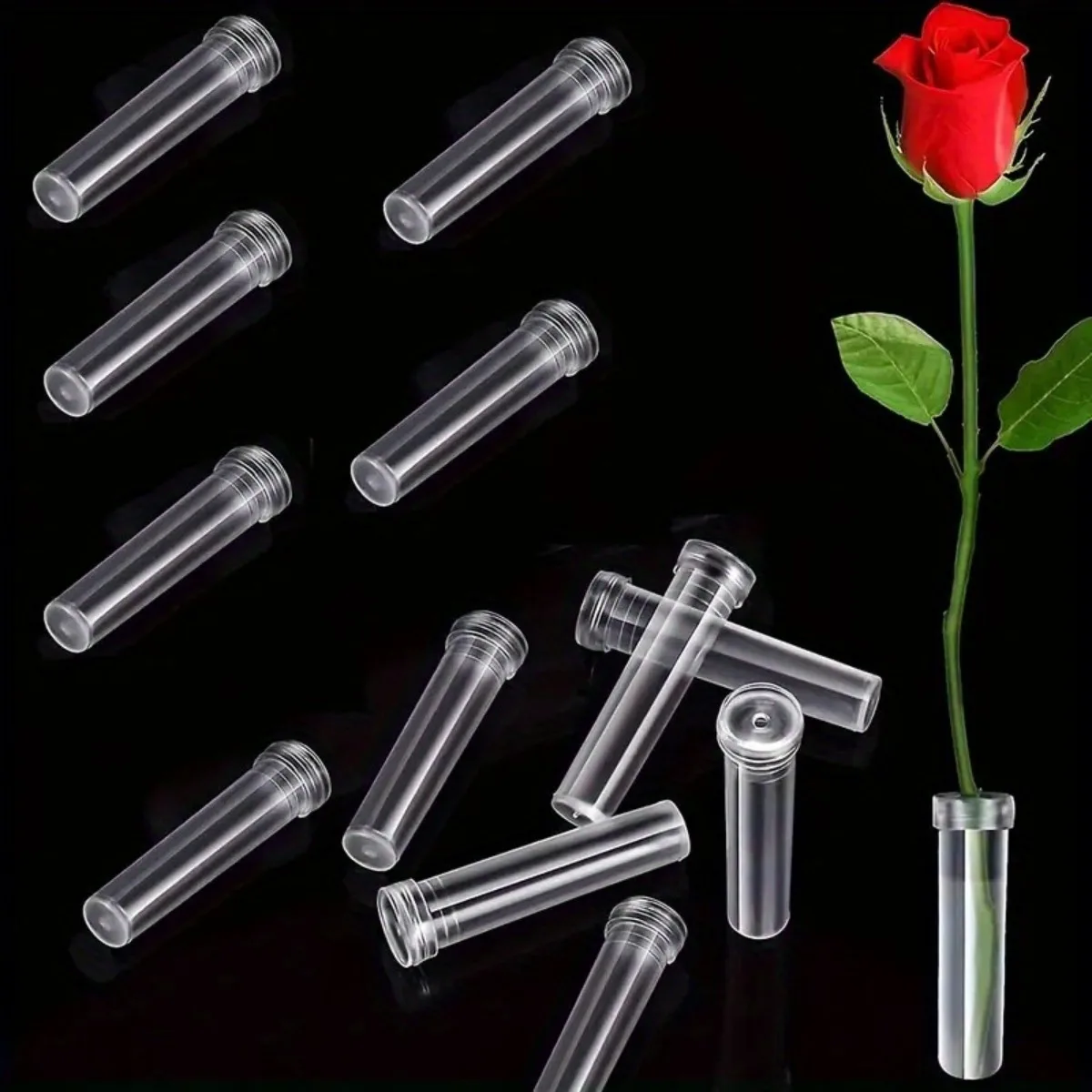 10 Pack Transparent Plastic Floral Stem Water Storage Tubes, Leakproof Secure Cap Flower Holding Vial, Practical Mini Vase For DIY Handmade Floral Projects, Fresh Bouquet Arranging And Indoor Home Cut Flower Longtime Keeping Essential Accessories
10 Pack Transparent Plastic Floral Stem Water Storage Tubes, Leakproof Secure Cap Flower Holding Vial, Practical Mini Vase For DIY Handmade Floral Projects, Fresh Bouquet Arranging And Indoor Home Cut Flower Longtime Keeping Essential Accessories