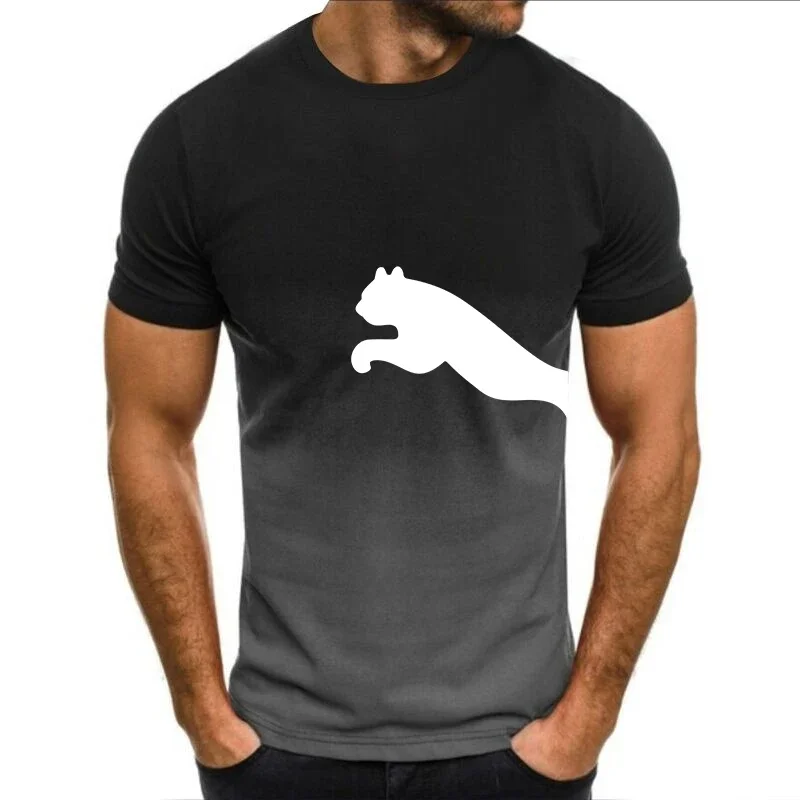 New European and American men's casual sports fashion 3D fashion gradient short sleeved round neck thin loose T-shirt for men
New European and American men's casual sports fashion 3D fashion gradient short sleeved round neck thin loose T-shirt for men