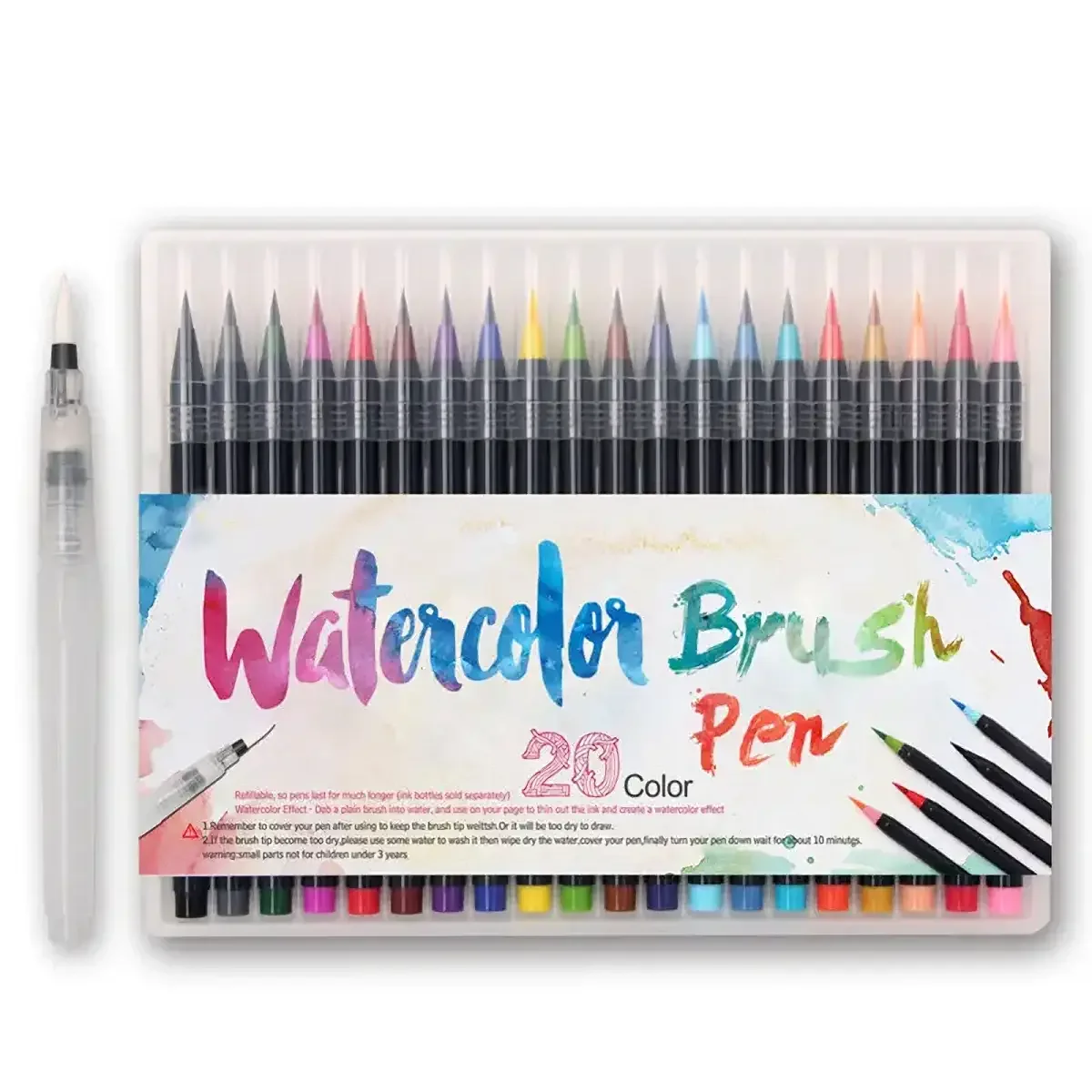 20+1 Art Watercolor Pen Kit, soft nylon tips and vivid pigments, for painting, calligraphy, sketching and handmade crafts
20+1 Art Watercolor Pen Kit, soft nylon tips and vivid pigments, for painting, calligraphy, sketching and handmade crafts