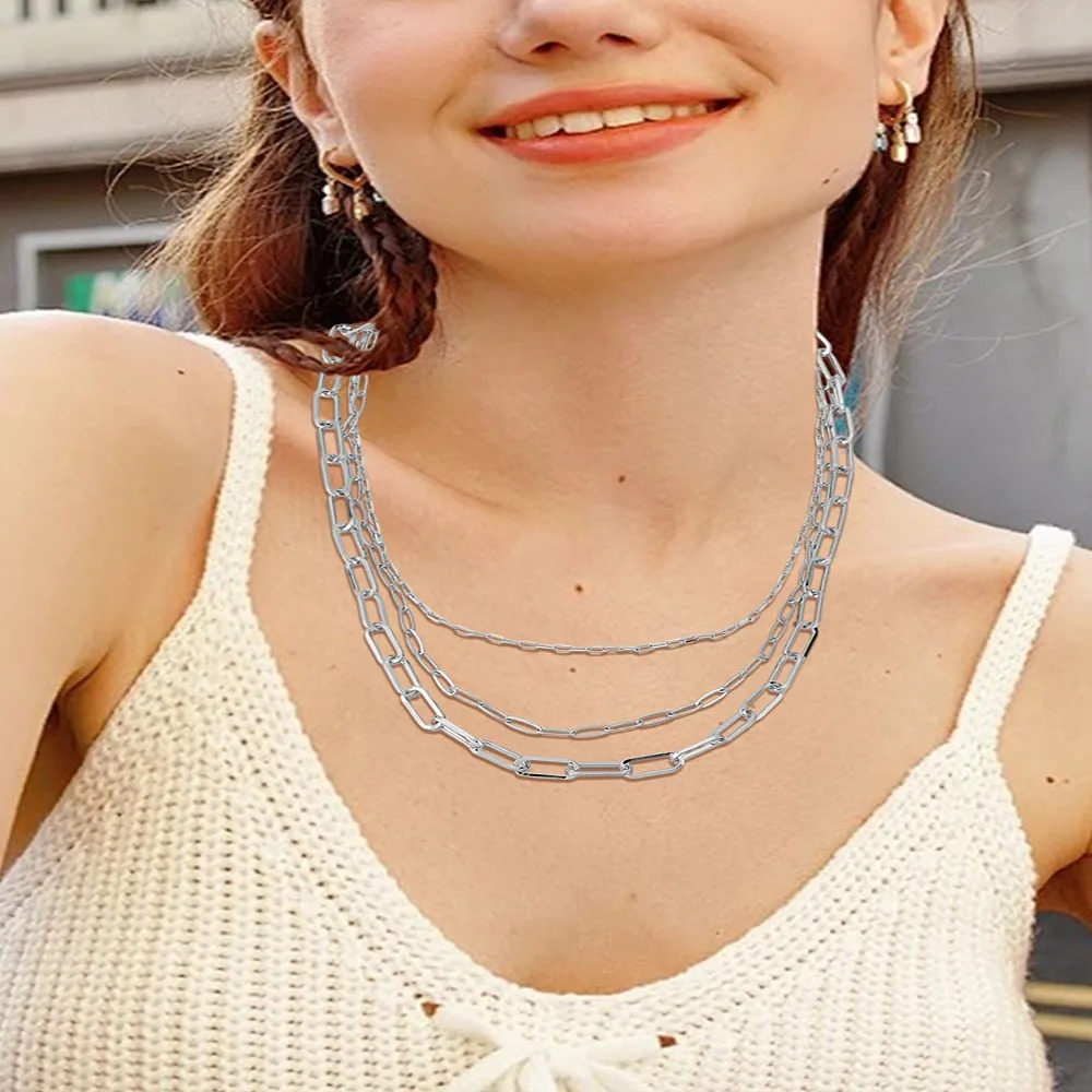 1Pc Alloy Paperclip Chain Double Layer Necklaces for Women Platinum 13.78 inch(35cm)
1Pc Alloy Paperclip Chain Double Layer Necklaces for Women Platinum 13.78 inch(35cm)