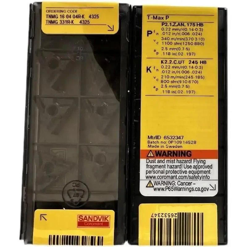 Оригинальный SANDVIK/TNMG160404R-K 4325/лезвие с ЧПУ из твердого сплава, 10 шт.
Оригинальный SANDVIK/TNMG160404R-K 4325/лезвие с ЧПУ из твердого сплава, 10 шт.