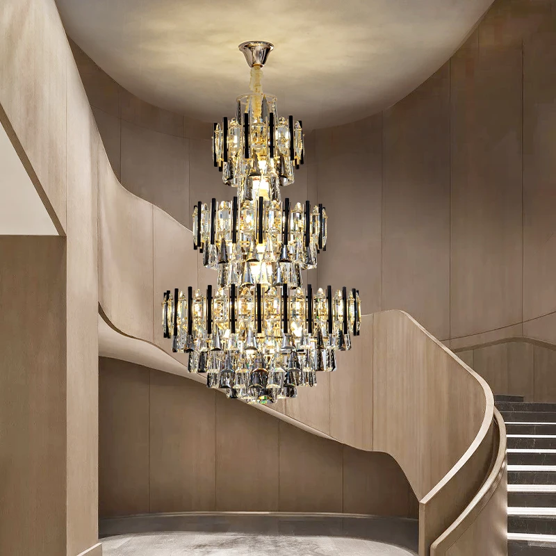 Duplex Building Large Chandelier Villa Living Room Hotel Lobby Simple Post-Modern Luxury Hollow Staircase Crystal Chandelier LED
Duplex Building Large Chandelier Villa Living Room Hotel Lobby Simple Post-Modern Luxury Hollow Staircase Crystal Chandelier LED