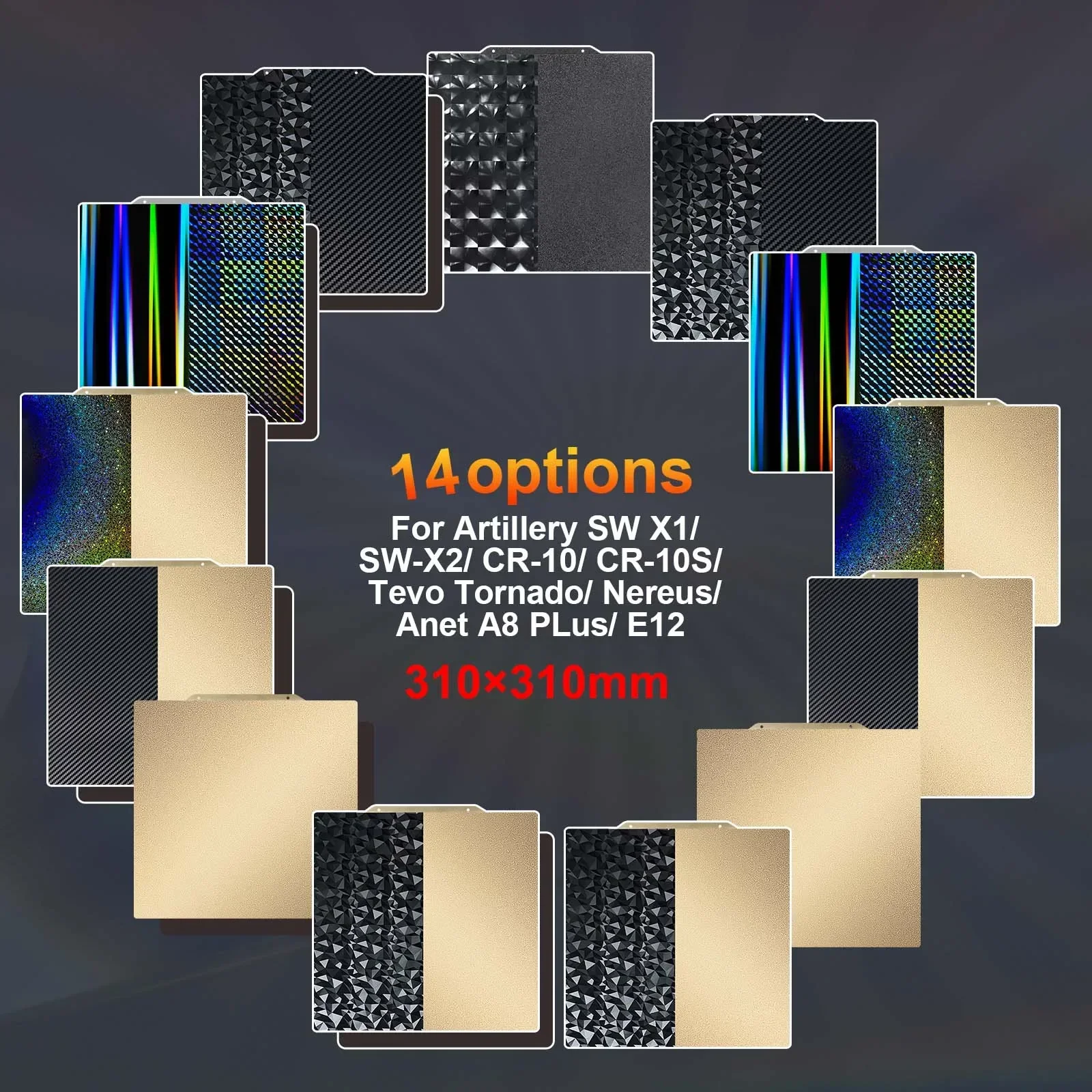 Для Creality CR-10 CR-10S/10 S3 артиллерийский Sidewinder X1/X2 S8 Pro S8 Plus KP5L SP-5 310x310 мм текстурированный лист PEI, строительная пластина
Для Creality CR-10 CR-10S/10 S3 артиллерийский Sidewinder X1/X2 S8 Pro S8 Plus KP5L SP-5 310x310 мм текстурированный лист PEI, строительная пластина