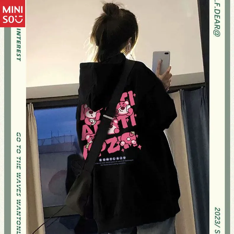 Disney Strawberry Bear Printed Hooded Sweater Men's and Women's Autumn Winter Teens Loose Shoulder Long Sleeve Clothes Jacket 
Disney Strawberry Bear Printed Hooded Sweater Men's and Women's Autumn Winter Teens Loose Shoulder Long Sleeve Clothes Jacket