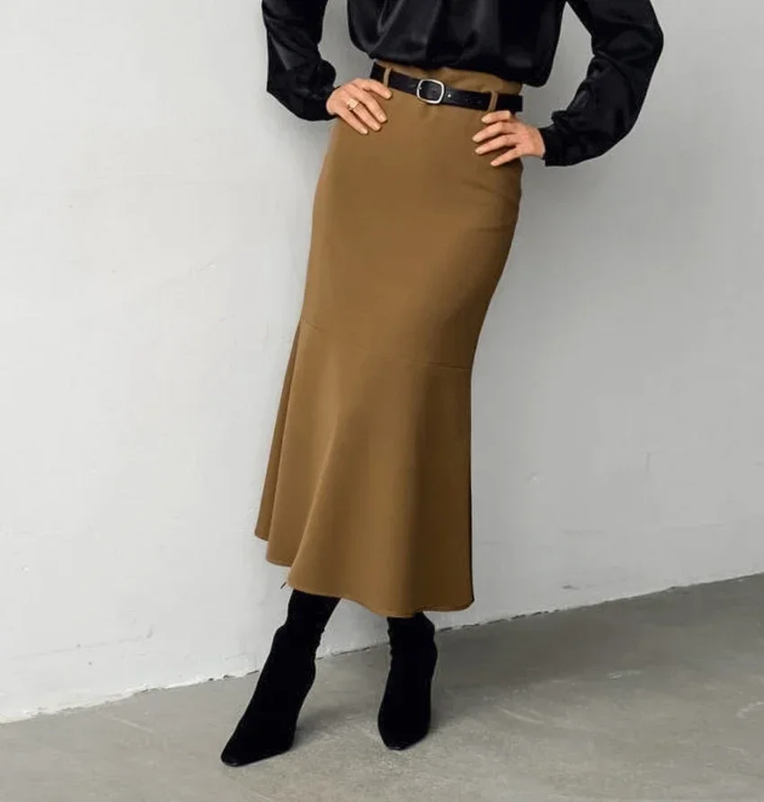 Brown Vintage Women Mermaid Skirts Autumn Winter 2024 Elegant High Waist Bodycon Skirts Office Lady Slim Midi Skirts
Brown Vintage Women Mermaid Skirts Autumn Winter 2024 Elegant High Waist Bodycon Skirts Office Lady Slim Midi Skirts