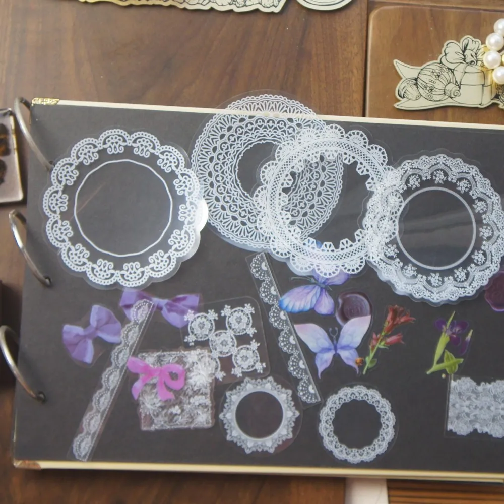 18pcs White Lace Frame Ribbon Bow Butterfly PVC Sticker Scrapbooking DIY Gift Packing Label Decoration Tag
18pcs White Lace Frame Ribbon Bow Butterfly PVC Sticker Scrapbooking DIY Gift Packing Label Decoration Tag