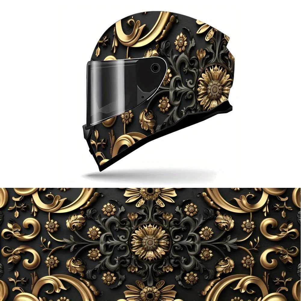 Baroque Gold Patterned PVC Motorcycle Helmet Vinyl Wrap, Self-Adhesive Waterproof Sticker, Anti-Scratch Decorative Film for Full
Baroque Gold Patterned PVC Motorcycle Helmet Vinyl Wrap, Self-Adhesive Waterproof Sticker, Anti-Scratch Decorative Film for Full