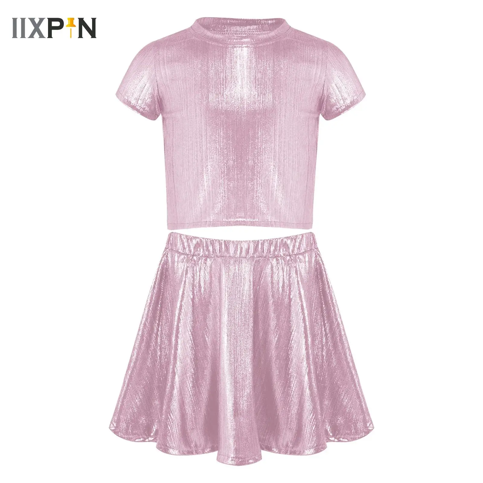 Children Metallic Jazz Latin Ballet Dance Costume Shiny Girls Outfits Crop Top with Ruffle Skirt Hip Hop Performance Costume
Children Metallic Jazz Latin Ballet Dance Costume Shiny Girls Outfits Crop Top with Ruffle Skirt Hip Hop Performance Costume