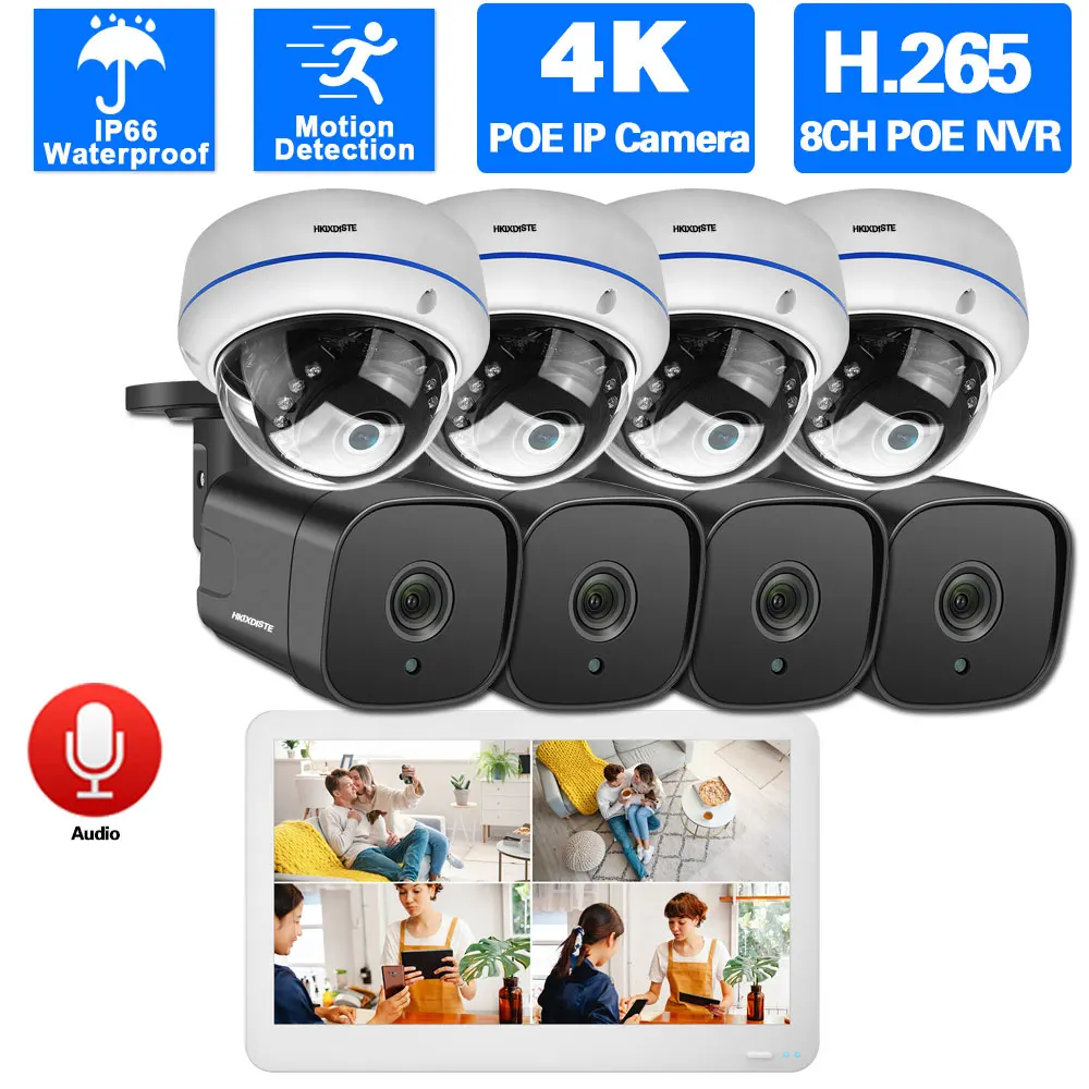 8MP POE Video Surveillance Camera System 4K Waterproof P Security Camera Kit 11.6 Inch LCD Monitor 8CH NVR CCTV Security System
8MP POE Video Surveillance Camera System 4K Waterproof P Security Camera Kit 11.6 Inch LCD Monitor 8CH NVR CCTV Security System