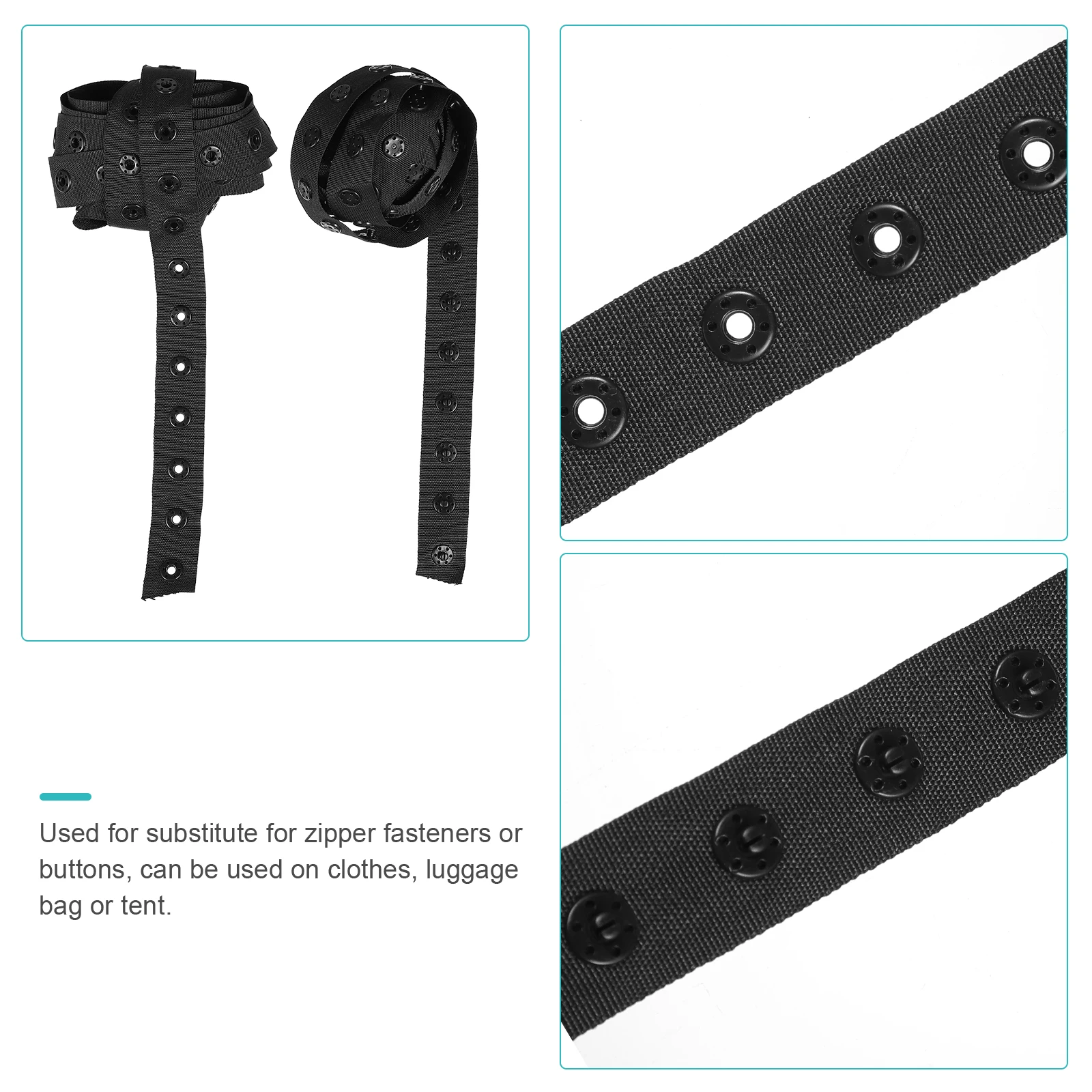 1pc Belt Snap Fastener Strip Black Lightweight Durable Sewing Accessory Substitute Zipper Buttons Press Band For Clothes
1pc Belt Snap Fastener Strip Black Lightweight Durable Sewing Accessory Substitute Zipper Buttons Press Band For Clothes