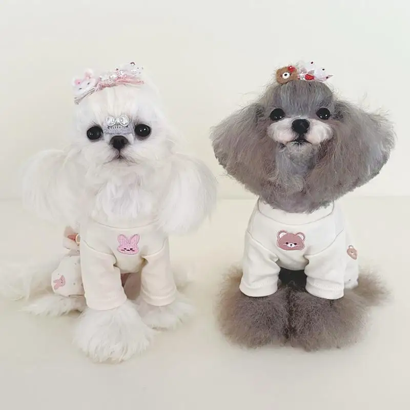 Cute Small Bear Rabbit Print Puppy Rompers Clothing Fashion Cotton Hoodie Jumpsuits For Small Medium Dog Spring Pet Clothes 2025
Cute Small Bear Rabbit Print Puppy Rompers Clothing Fashion Cotton Hoodie Jumpsuits For Small Medium Dog Spring Pet Clothes 2025