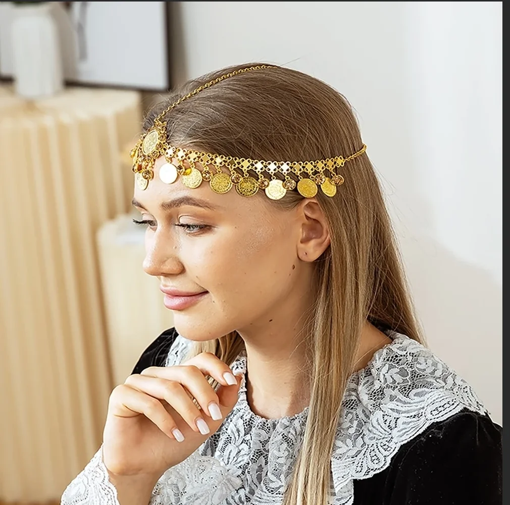 Round Coin Design, Traditional Arab Festival Robe Hair Accessory, , Adjustable Length
Round Coin Design, Traditional Arab Festival Robe Hair Accessory, , Adjustable Length