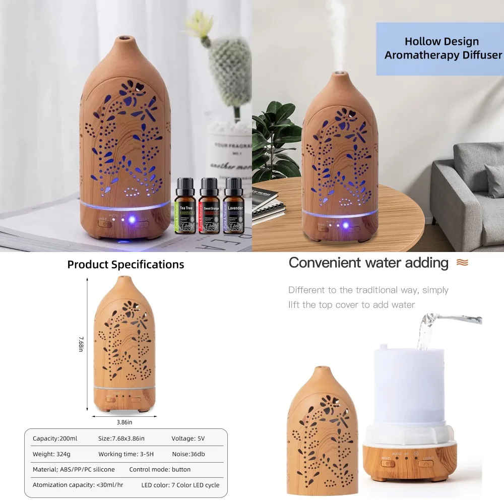 Lavender Hollow Ultrasonic Aromatherapy Diffuser 7 Color LED Lights, Quiet & Auto Shut Off
Lavender Hollow Ultrasonic Aromatherapy Diffuser 7 Color LED Lights, Quiet & Auto Shut Off