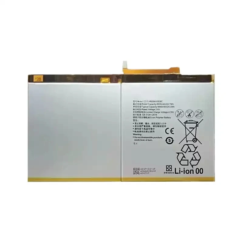 New 6660mAh HB26A510EBC Battery For Hi MediaPad M3 Lite 10 HDN-W09 BAH-L01Clippers
New 6660mAh HB26A510EBC Battery For Hi MediaPad M3 Lite 10 HDN-W09 BAH-L01Clippers