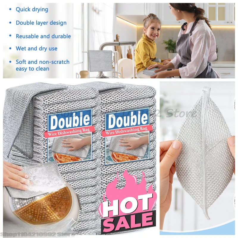 Multifunctional Non-Scratch Wire Dishcloth Wire Dishcloth Multipurpose Wire Microfiber Cloth Cleaning Cloth Magic Dish Towel
Multifunctional Non-Scratch Wire Dishcloth Wire Dishcloth Multipurpose Wire Microfiber Cloth Cleaning Cloth Magic Dish Towel