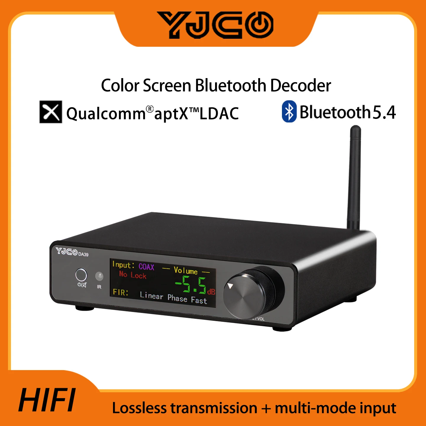 YJCO DA39 High-End DAC Lossless Hi-Fi Audio ES9039Q2M Decoder Remote Control USB Home Desktop LDAC Bluetooth COAX OPT Inputs DAC
YJCO DA39 High-End DAC Lossless Hi-Fi Audio ES9039Q2M Decoder Remote Control USB Home Desktop LDAC Bluetooth COAX OPT Inputs DAC