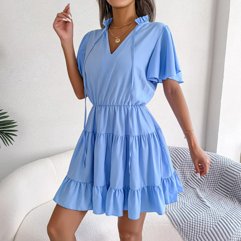 Dresses For Women Spring Summer Lotus Leaf Skirt Ribbon Large Swing A-line Skirt Solid Dress Intellectual Elegant Pleated Skirt
Dresses For Women Spring Summer Lotus Leaf Skirt Ribbon Large Swing A-line Skirt Solid Dress Intellectual Elegant Pleated Skirt