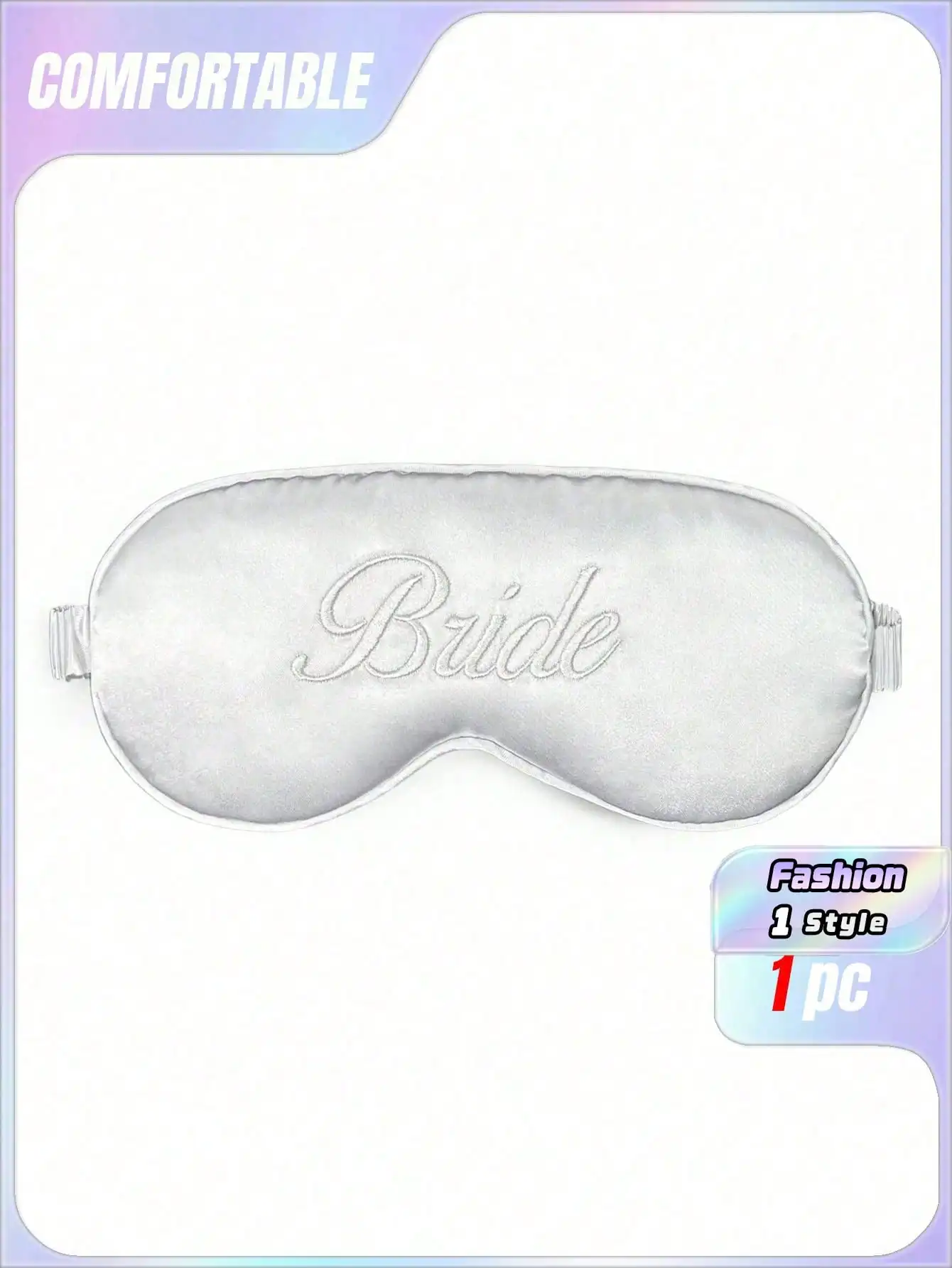 1PC Silver "Bride" Eye Mask For Wedding Parties – Embroidered Logo Style, Made Of Soft Polyester Satin; Silver Eye Mask, Suitable For Nap & Light-Blocking Sleep Use
1PC Silver "Bride" Eye Mask For Wedding Parties – Embroidered Logo Style, Made Of Soft Polyester Satin; Silver Eye Mask, Suitable For Nap & Light-Blocking Sleep Use