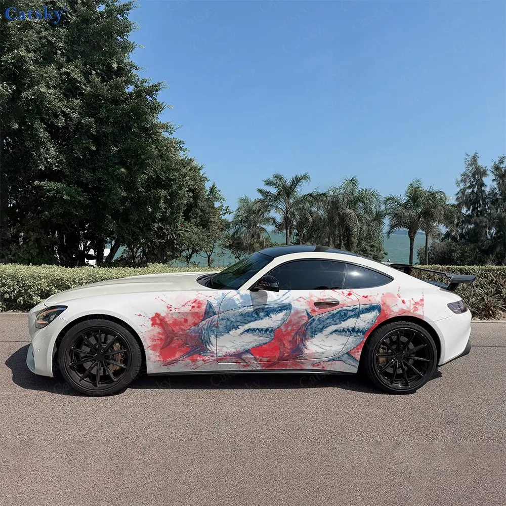 2pcs Street Cool Shark Splash Car Side Wraps, Self-Adhesive PVC Waterproof & Scratch-Resistant Stickers, Car Accessory Gift
2pcs Street Cool Shark Splash Car Side Wraps, Self-Adhesive PVC Waterproof & Scratch-Resistant Stickers, Car Accessory Gift