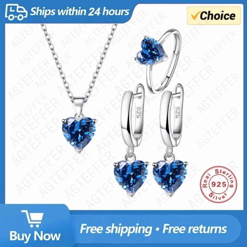 925 Sterling Silver Jewelry Sets For Women Heart Zircon Ring Earrings Necklace Wedding Bridal Elegant Christmas Free Shipping
925 Sterling Silver Jewelry Sets For Women Heart Zircon Ring Earrings Necklace Wedding Bridal Elegant Christmas Free Shipping