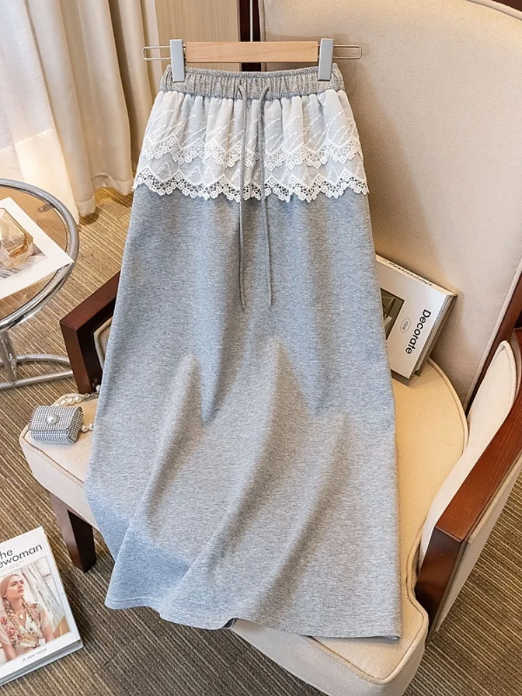Casual Lace Splicing Fart Curtain Skirts For Women Spring Summer Solid Sports Style Elastil Waist Lace-up A-line Straight Skirts
Casual Lace Splicing Fart Curtain Skirts For Women Spring Summer Solid Sports Style Elastil Waist Lace-up A-line Straight Skirts