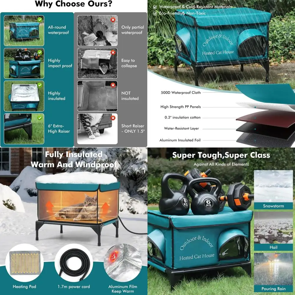 Зимняя утепленная уличная будка для кошек с подогревом и водонепроницаемым дизайном
Зимняя утепленная уличная будка для кошек с подогревом и водонепроницаемым дизайном
