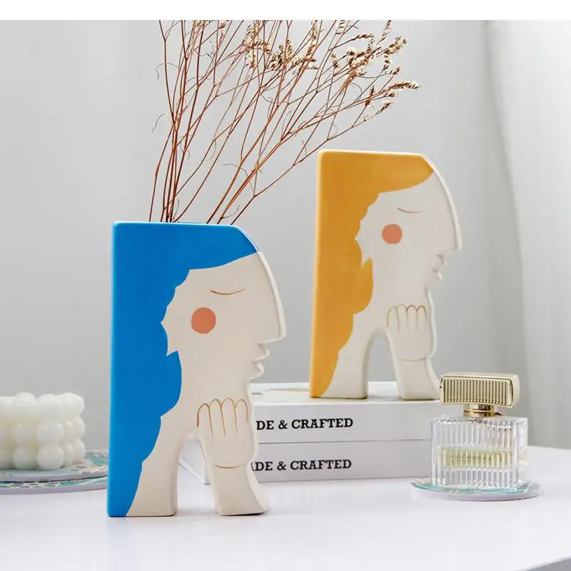 Simple Modern Nordic Style Home Decoration Desktop Vegan Face Ceramic Small Vase Flower Arrangement
Simple Modern Nordic Style Home Decoration Desktop Vegan Face Ceramic Small Vase Flower Arrangement