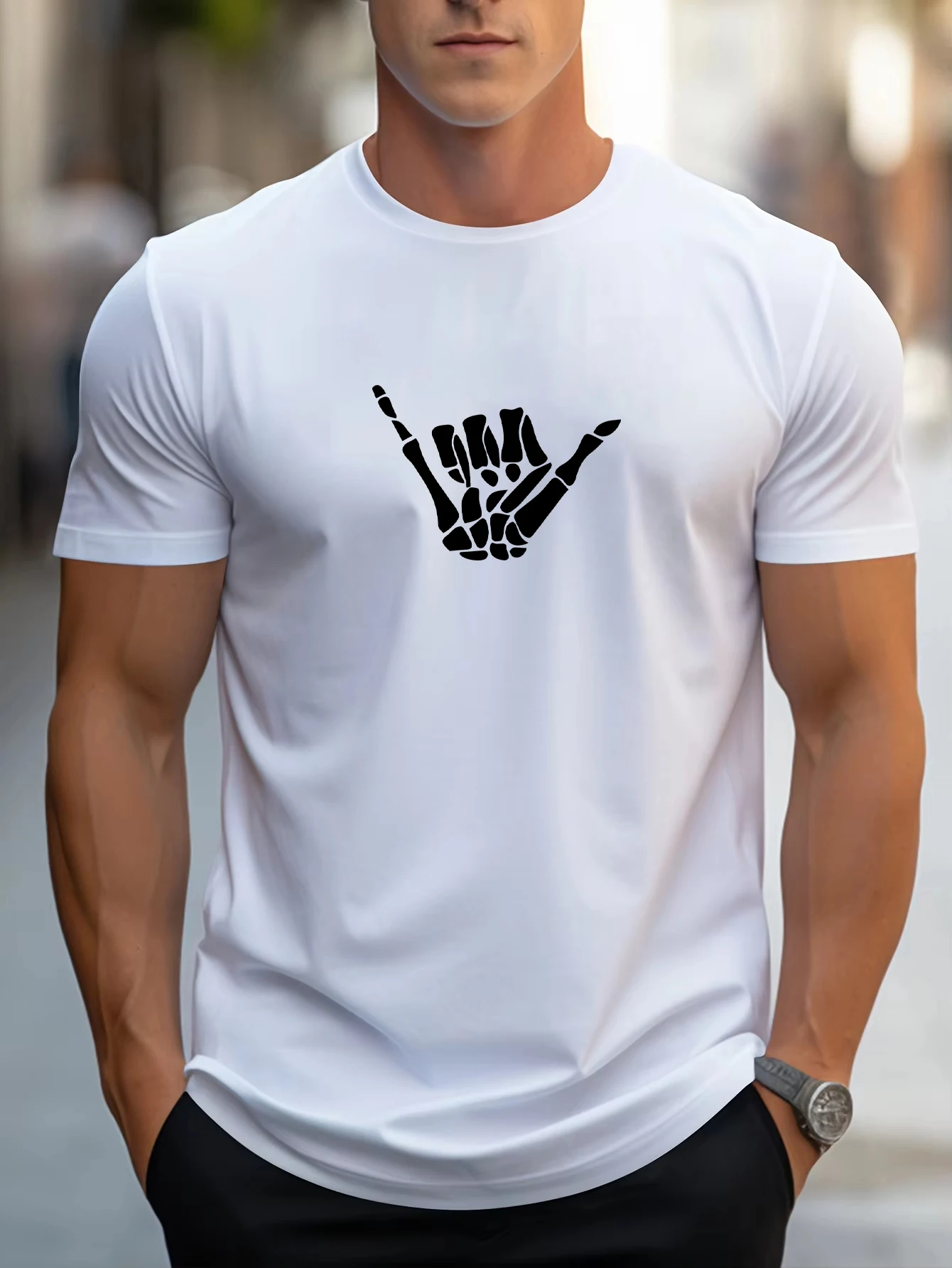 Skeleton Hand Gesture Prints T-Shirt Mens Sport Fashion Top Cotton Soft T Shirts Summer All-Match Clothes Casual Loose Tops
Skeleton Hand Gesture Prints T-Shirt Mens Sport Fashion Top Cotton Soft T Shirts Summer All-Match Clothes Casual Loose Tops