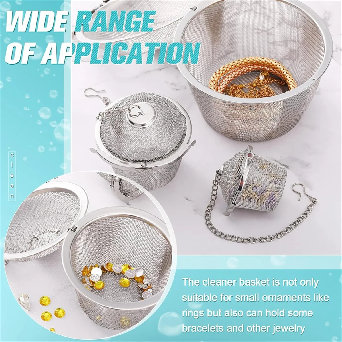 B13C3 Pieces Ultrasonic Cleaner Baskets Ultrasonic Cleaning Solution Ultrasonic Parts Cleaner Jewelry Steam Cleaner Basket
B13C3 Pieces Ultrasonic Cleaner Baskets Ultrasonic Cleaning Solution Ultrasonic Parts Cleaner Jewelry Steam Cleaner Basket