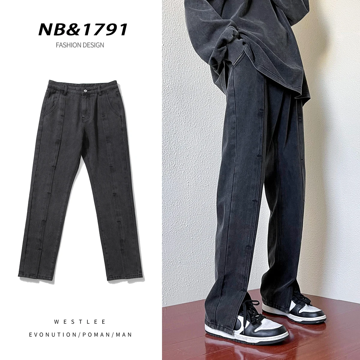 American High Street Vintage Washed Jeans for Men Spring Autumn Hip-hop Slim-fitting Spliced Slit Pants Denim Trousers Male
American High Street Vintage Washed Jeans for Men Spring Autumn Hip-hop Slim-fitting Spliced Slit Pants Denim Trousers Male