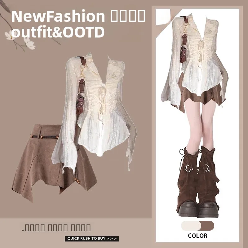 Spring Summer Women's Faion Design irt And Slimming Skirt Two-Piece Set Korean Sle Casual Comfortable Polyester
Spring Summer Women's Faion Design irt And Slimming Skirt Two-Piece Set Korean Sle Casual Comfortable Polyester