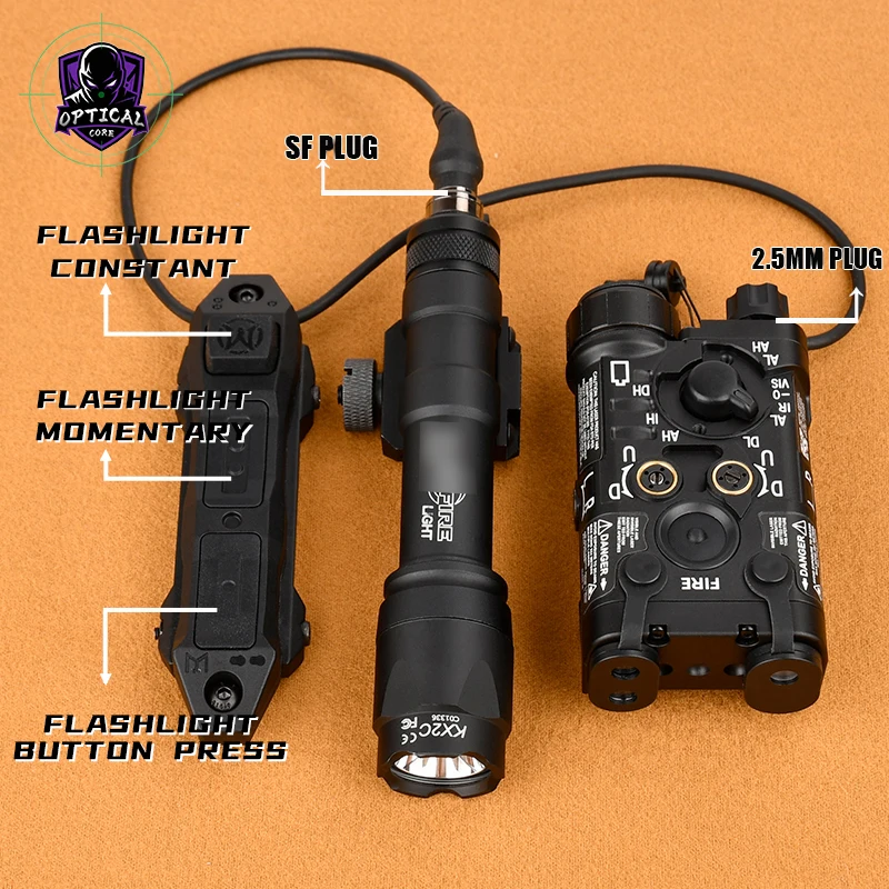 All Metal NGAL Laser Pointer Full-Function With Surefir M300A M600C Scout Light Dual Remote Pressure Switch Airsoft Tactical Set
All Metal NGAL Laser Pointer Full-Function With Surefir M300A M600C Scout Light Dual Remote Pressure Switch Airsoft Tactical Set