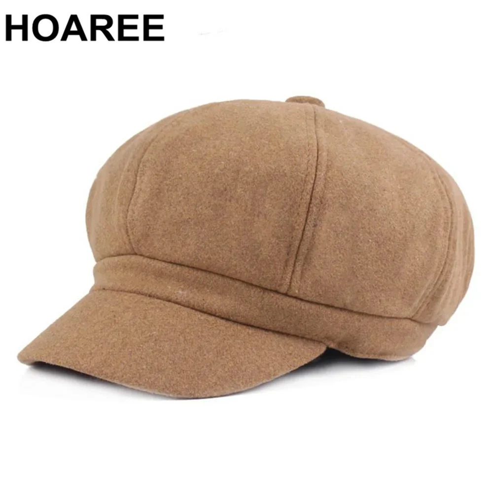 HOAREE Camel Autumn Winter Hat Women Newsboy Cap Woolen Vintage Octagonal Cap Casual Elastic Hat Female Painter British Cap
HOAREE Camel Autumn Winter Hat Women Newsboy Cap Woolen Vintage Octagonal Cap Casual Elastic Hat Female Painter British Cap