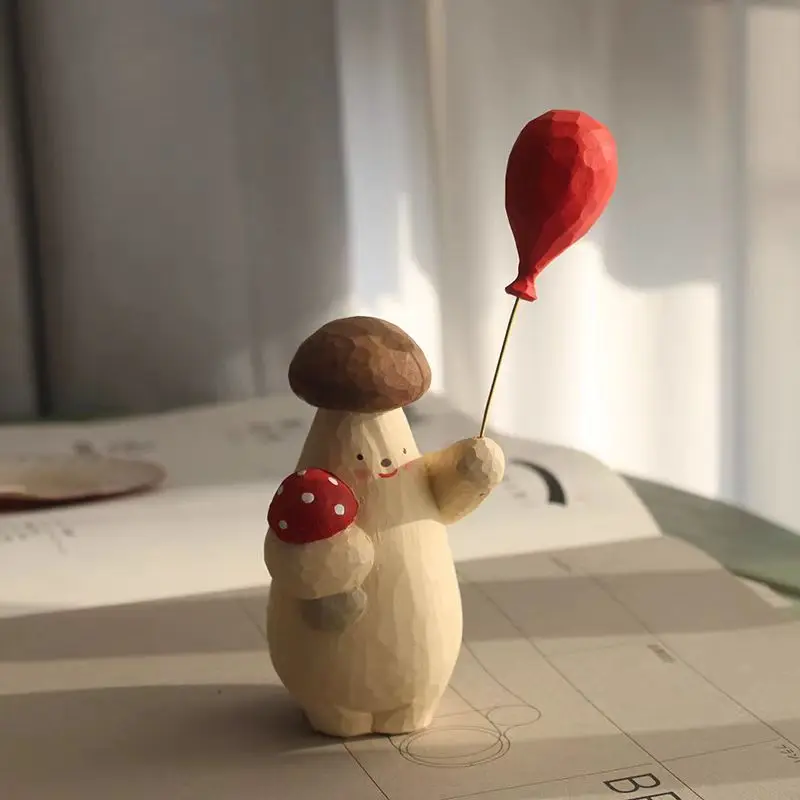 Cartoon Mushroom Doll Wood Figurine - Whimsical Gnome with Balloon, Adorable Handmade Desktop Office Decor, Healing Gift for Her
Cartoon Mushroom Doll Wood Figurine - Whimsical Gnome with Balloon, Adorable Handmade Desktop Office Decor, Healing Gift for Her