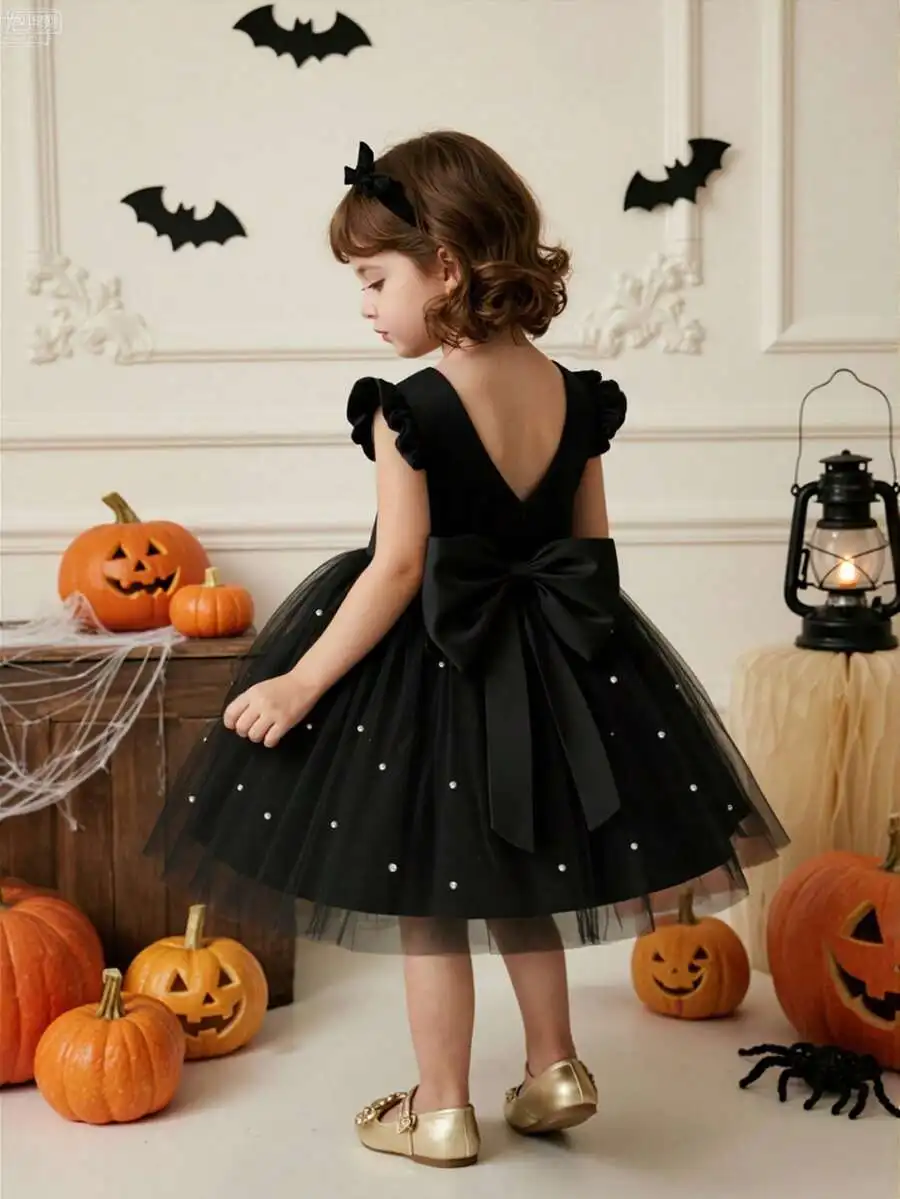 Black Tulle Evening Dress With Pearl Embellishments Formal Party Gown
Black Tulle Evening Dress With Pearl Embellishments Formal Party Gown
