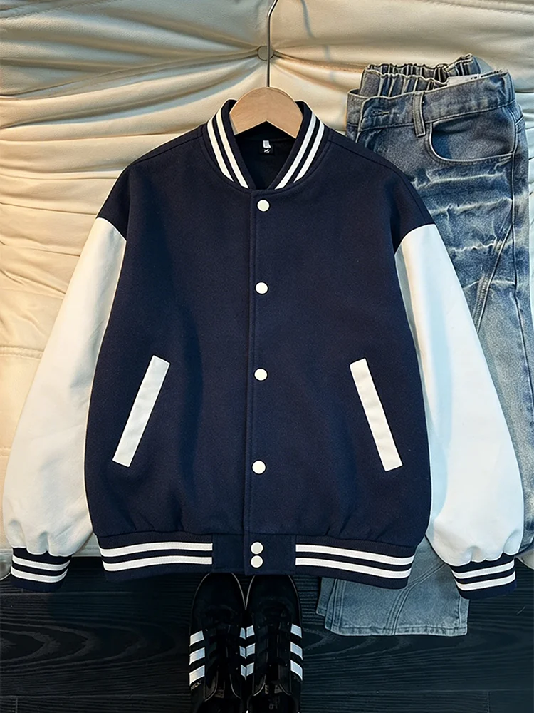 Trendy College Style Striped Patchwork Baseball Jacket Men's Women's Spring Autumn High End Color Block American Pilot Jacket
Trendy College Style Striped Patchwork Baseball Jacket Men's Women's Spring Autumn High End Color Block American Pilot Jacket