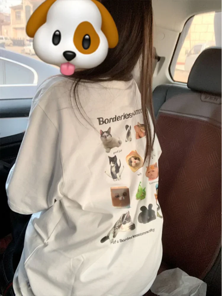 Y2k Aesthetic Summer White T-shirts Harajuku Short Sleeve Loose Oversize Tops Women Cartoon Letter Print All Match Casual Tees
Y2k Aesthetic Summer White T-shirts Harajuku Short Sleeve Loose Oversize Tops Women Cartoon Letter Print All Match Casual Tees