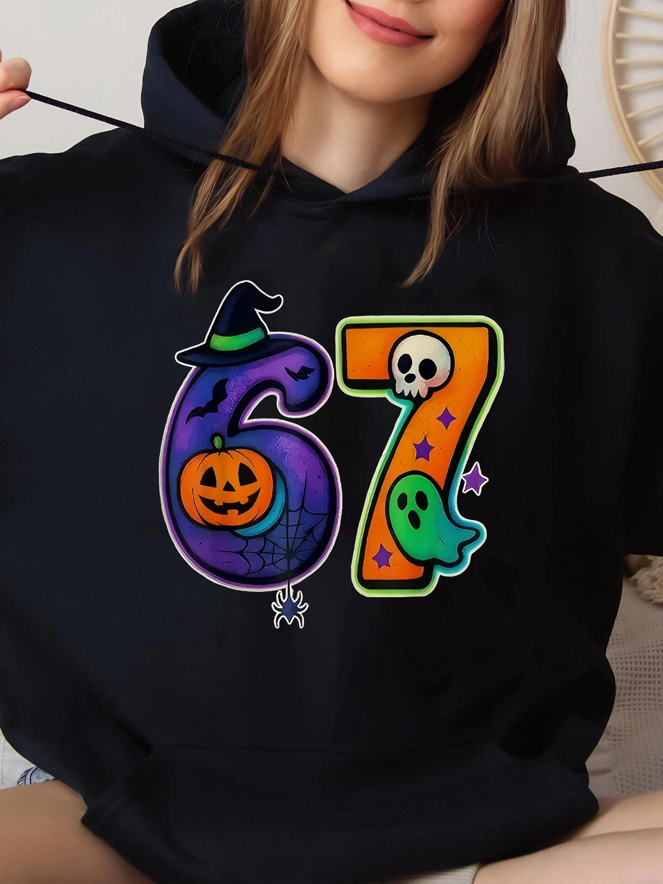 Толстовка с дизайном номеров на Хэллоуин 67, черная, большого размера, большого размера
Толстовка с дизайном номеров на Хэллоуин 67, черная, большого размера, большого размера